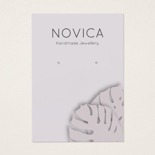 Elegant Monstera Leaf Earring Display Kaart (Voorkant)