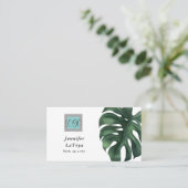 Elegant Monstera Logo Visitekaartje (Staand voorkant)