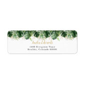 Elegant Monstera retouradres label (Voorkant)