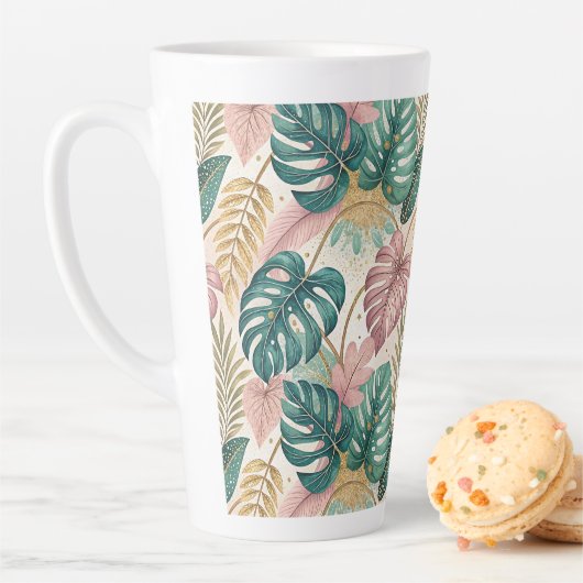 Elegant Monsteras Gold Latte Mok (In situ)