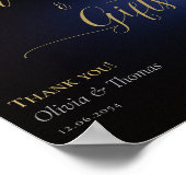 Elegant Moody Black Dark Paarse Eucalyptus Weddens Poster (Hoek)