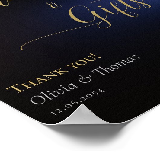 Elegant Moody Black Dark Paarse Eucalyptus Weddens Poster (Hoek)