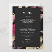 Elegant Moody Bloemen Bruiloft Menu (Voorkant)
