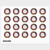 Elegant + Moody Bloemen Zwart Bruiloft Ronde Sticker (Vel)