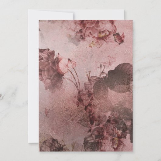 Elegant Moody Burgundy Floral Script Heart Foto Save The Date (Achterkant)