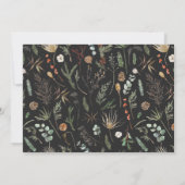 Elegant moody dark floral modern herfst winterfoto save the date (Achterkant)