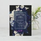 Elegant Moody Dark Floral Wedding Save The Date (Staand voorkant)
