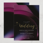 Elegant Moody Dark Paarse Geometrische Arches brui Kaart (Voorkant / Achterkant)