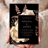 Elegant Moody Donker Bloemen Ivoor Roos Goud Bruil Kaart