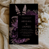 Elegant Moody Donker Bloemen Paarse Roos Gouden Br Kaart