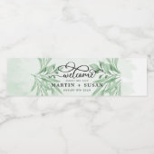 Elegant Moody Eucalyptus Leaves Greenery Wedding Waterfles Etiket (Enkel label)