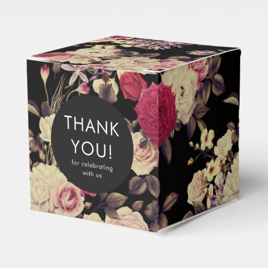 Elegant Moody Floral bruiloft dank u Bedankdoosjes (Voorkant Zijde)