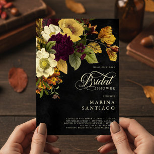 Elegant Moody Jewel  Floral Vrijgezellenfeest Kaart