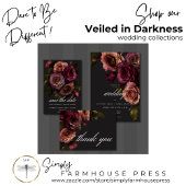 Elegant Moody Muted Rust & Bourgondië Bloemen brui Kaart