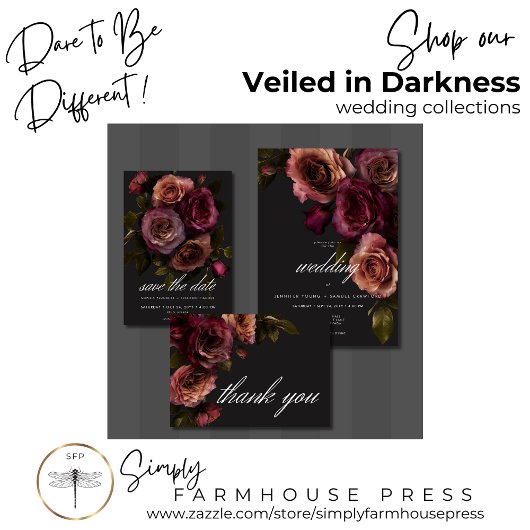 Elegant Moody Muted Rust & Bourgondië Bloemen brui Kaart