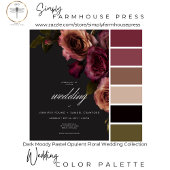 Elegant Moody Muted Rust & Bourgondië Bloemen brui Kaart