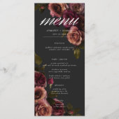 Elegant Moody Muted Rust & Bourgondië Bloemen brui Menu (Voorkant)