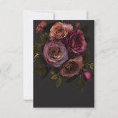 Elegant Moody Muted Rust & Bourgondië Bloemen brui Save The Date (Achterkant)