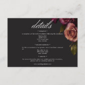 Elegant Moody Muted Rust & Bourgondië Bloemen Deta Informatiekaartje (Voorkant)