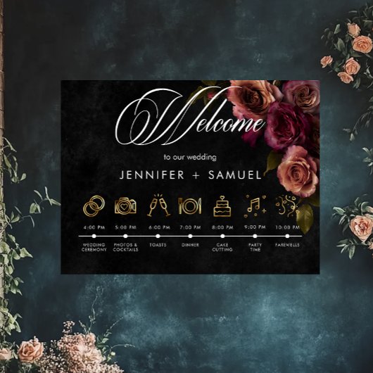 Elegant Moody Muted Rust Bourgondië Orde van Evene Poster