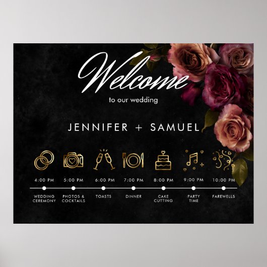 Elegant Moody Muted Rust Bourgondië Orde van Evene Poster (Voorkant)