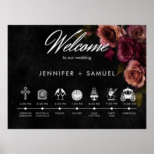 Elegant Moody Muted Rust Bourgondië Orde van Evene Poster (Voorkant)