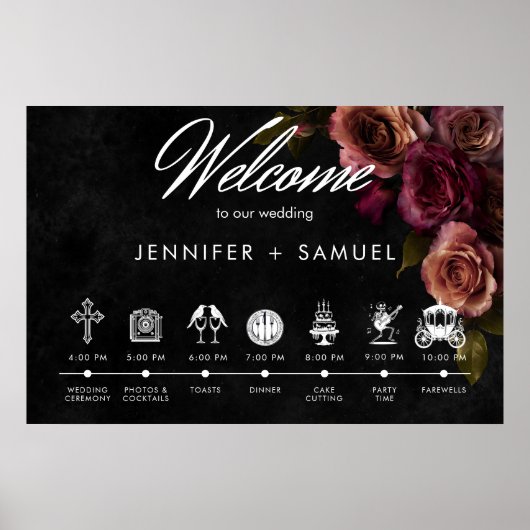 Elegant Moody Muted Rust Bourgondië Orde van Evene Poster (Voorkant)