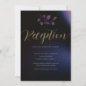 Elegant Moody Paarse Floral Wedding Enclosure Kaar Kaart (Voorkant)