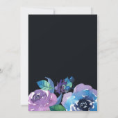 Elegant Moody Paarse Waterverf Floral Wedding Kaart (Achterkant)