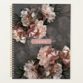Elegant Moody Pink Flowers  Swirls Custom Planner (Voorkant)