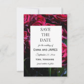 Elegant Moody Romantic Rozen Floral Foto Save The Date (Voorkant)