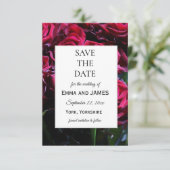 Elegant Moody Romantic Rozen Floral Foto Save The Date (Staand voorkant)