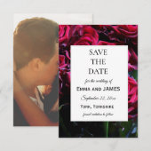 Elegant Moody Romantic Rozen Floral Foto Save The Date (Voorkant / Achterkant)