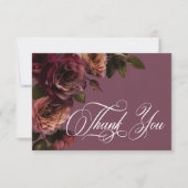 Elegant Moody Soft Rust & Burgundy Floral Wedding Bedankkaart (Voorkant)