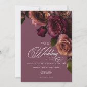 Elegant Moody Soft Rust & Burgundy Floral Wedding Kaart (Voorkant)