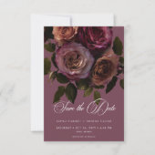 Elegant Moody Soft Rust & Burgundy Floral Wedding Save The Date (Voorkant)