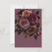 Elegant Moody Soft Rust & Burgundy Floral Wedding Save The Date (Achterkant)
