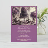 Elegant Moody Tea Party Invitation Kaart (Staand voorkant)