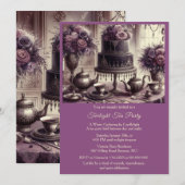 Elegant Moody Tea Party Invitation Kaart (Voorkant / Achterkant)