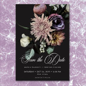 Elegant Moody Twilight Gedempte Bloemen Bruiloft Save The Date