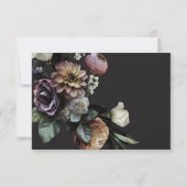 Elegant Moody Twilight Muted Floral QR Code RSVP Kaartje (Achterkant)