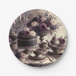 Elegant Moody Twilight Tea Party Paper Plate Papieren Bordje