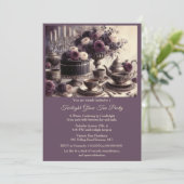 Elegant Moody Twilight Winter Tea Party Invitation Kaart (Staand voorkant)