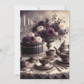 Elegant Moody Twilight Winter Tea Party Invitation Kaart (Achterkant)