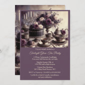 Elegant Moody Twilight Winter Tea Party Invitation Kaart (Voorkant / Achterkant)