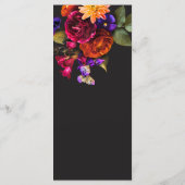 Elegant Moody Vibrant Harvest Bloemen Trouwmenu Menu (Achterkant)