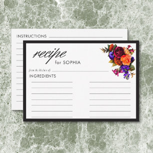 Elegant Moody Vibrant Harvest Bloemendouche Recept Informatiekaartje