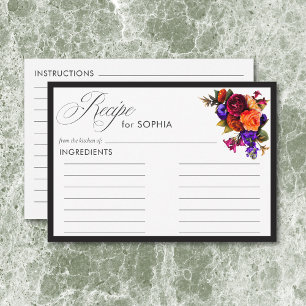 Elegant Moody Vibrant Harvest Bloemendouche Recept Informatiekaartje
