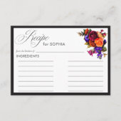 Elegant Moody Vibrant Harvest Bloemendouche Recept Informatiekaartje (Voorkant)