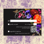 Elegant Moody Vibrant Harvest Floral QR Code RSVP Kaartje